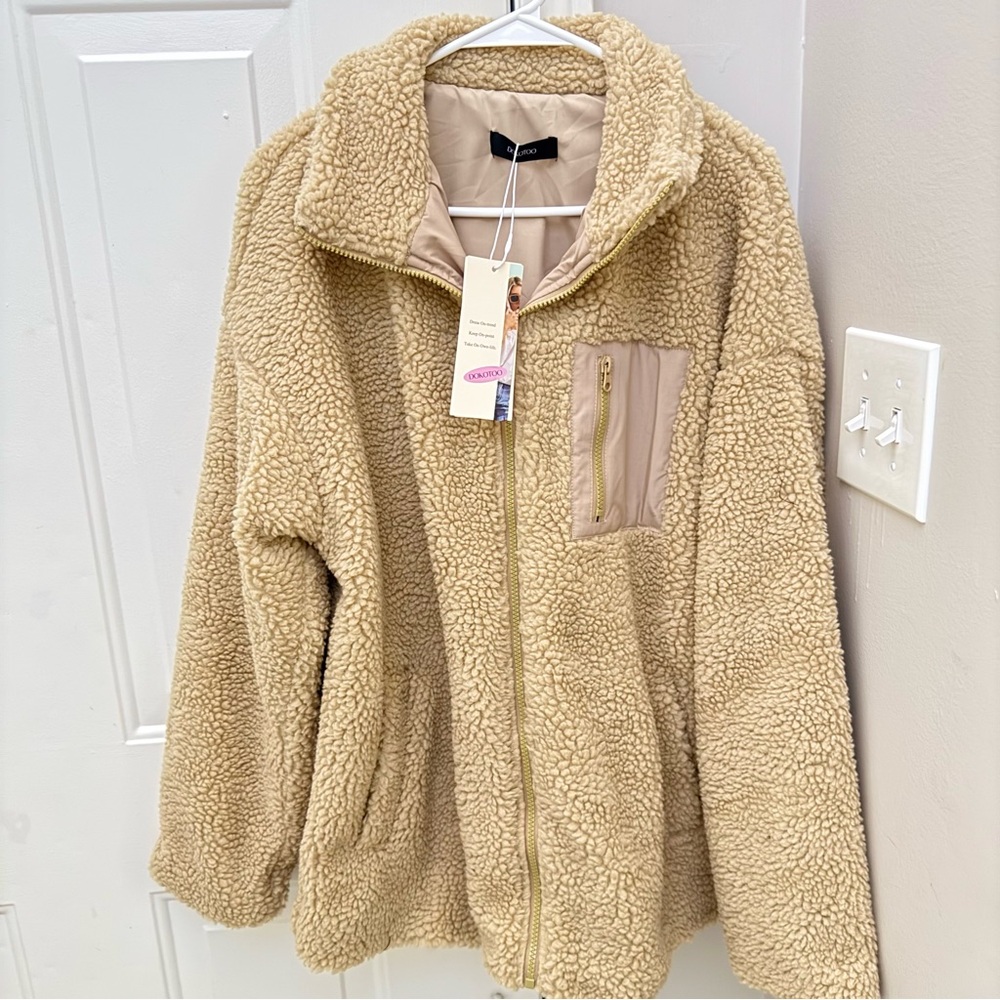 Cozy Tan Sherpa Jacket